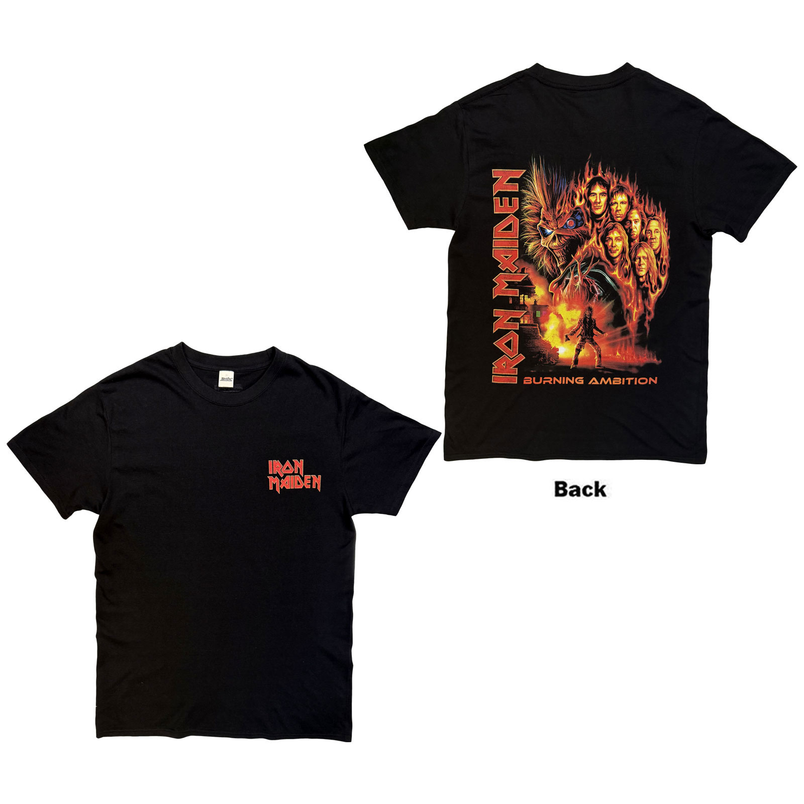 Tričko Iron Maiden - Burning Ambition Pocket Logo, Unisex,Čierna,XXL