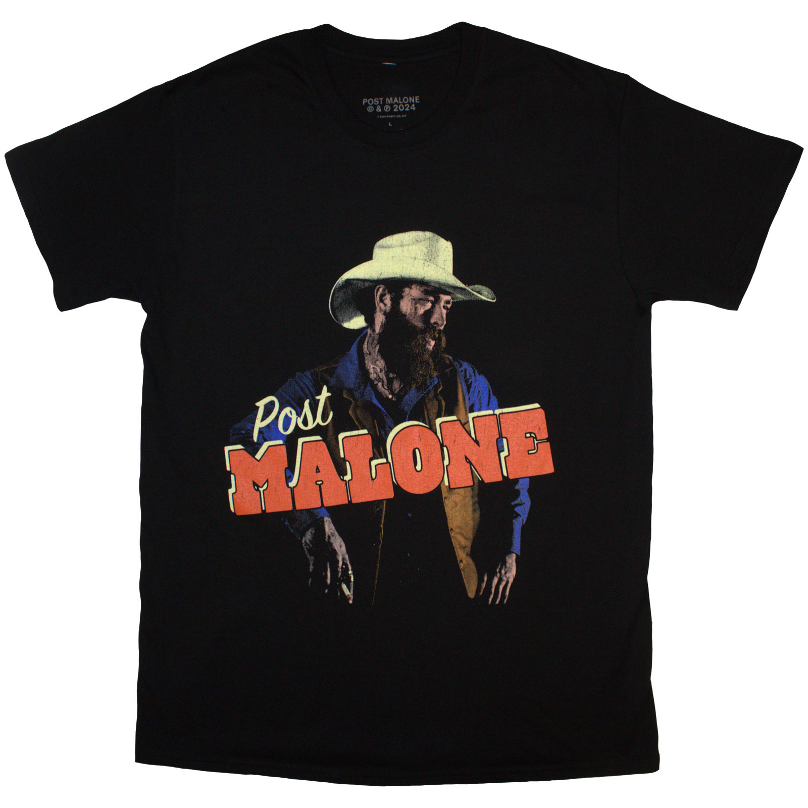 Tričko Post Malone - Cowboy, Unisex,Čierna,XXL