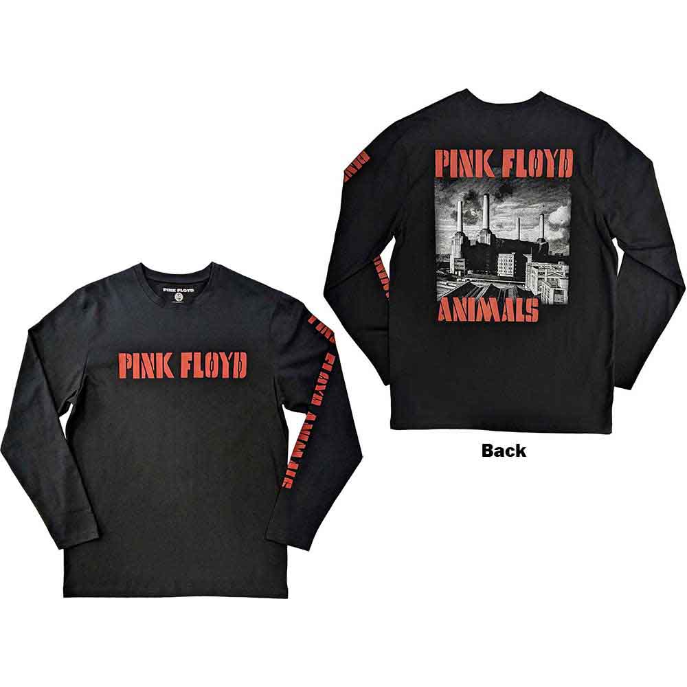 Tričko s dlhým rukávom Pink Floyd - Animals B&W, Unisex,Čierna,XXL