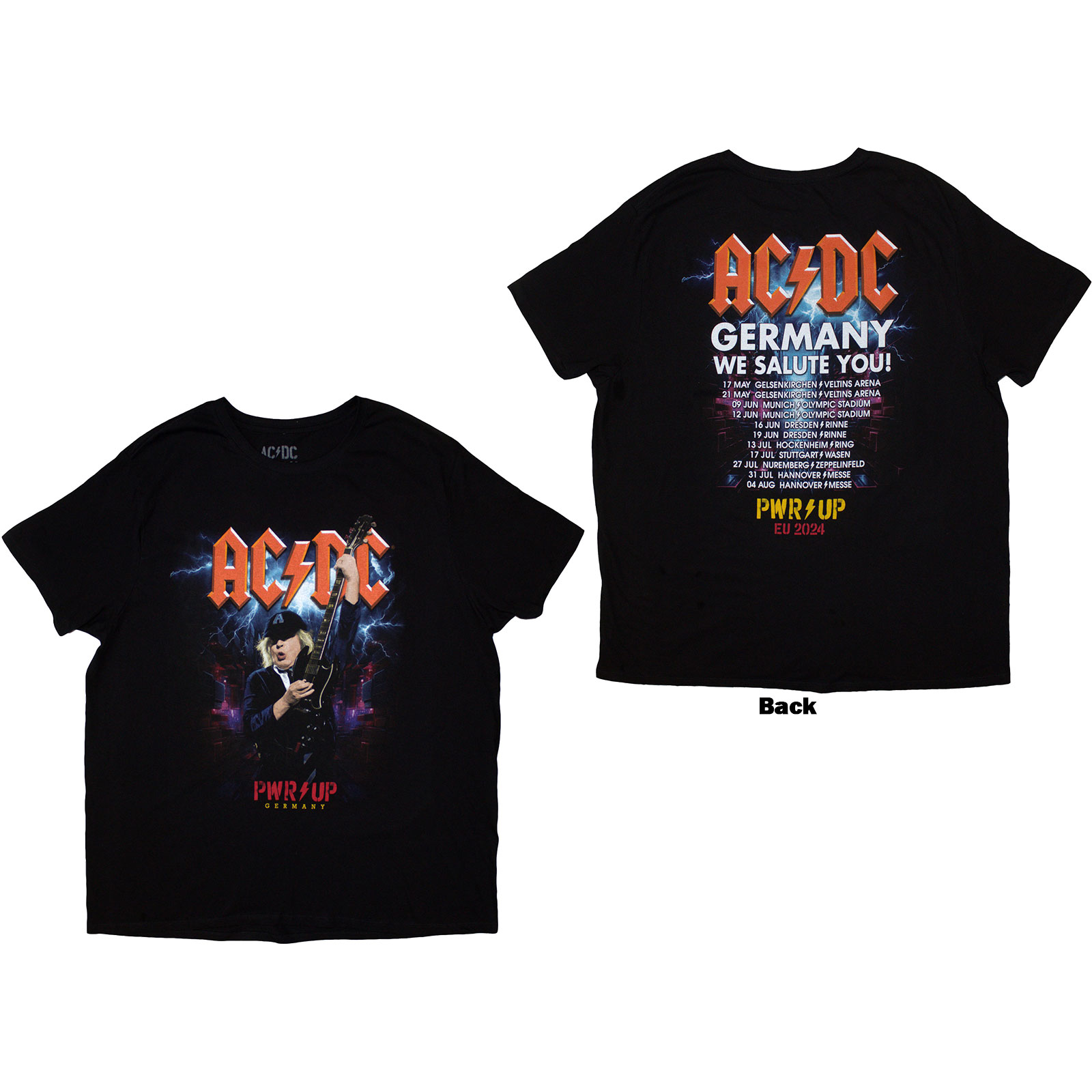 Tričko AC/DC - PWR-UP Germany EU Tour '24, Unisex,Čierna,3XL