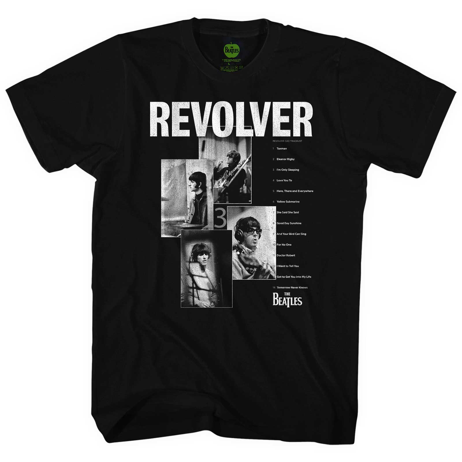 Tričko The Beatles - Revolver Tracklist, Unisex,Čierna,XXL