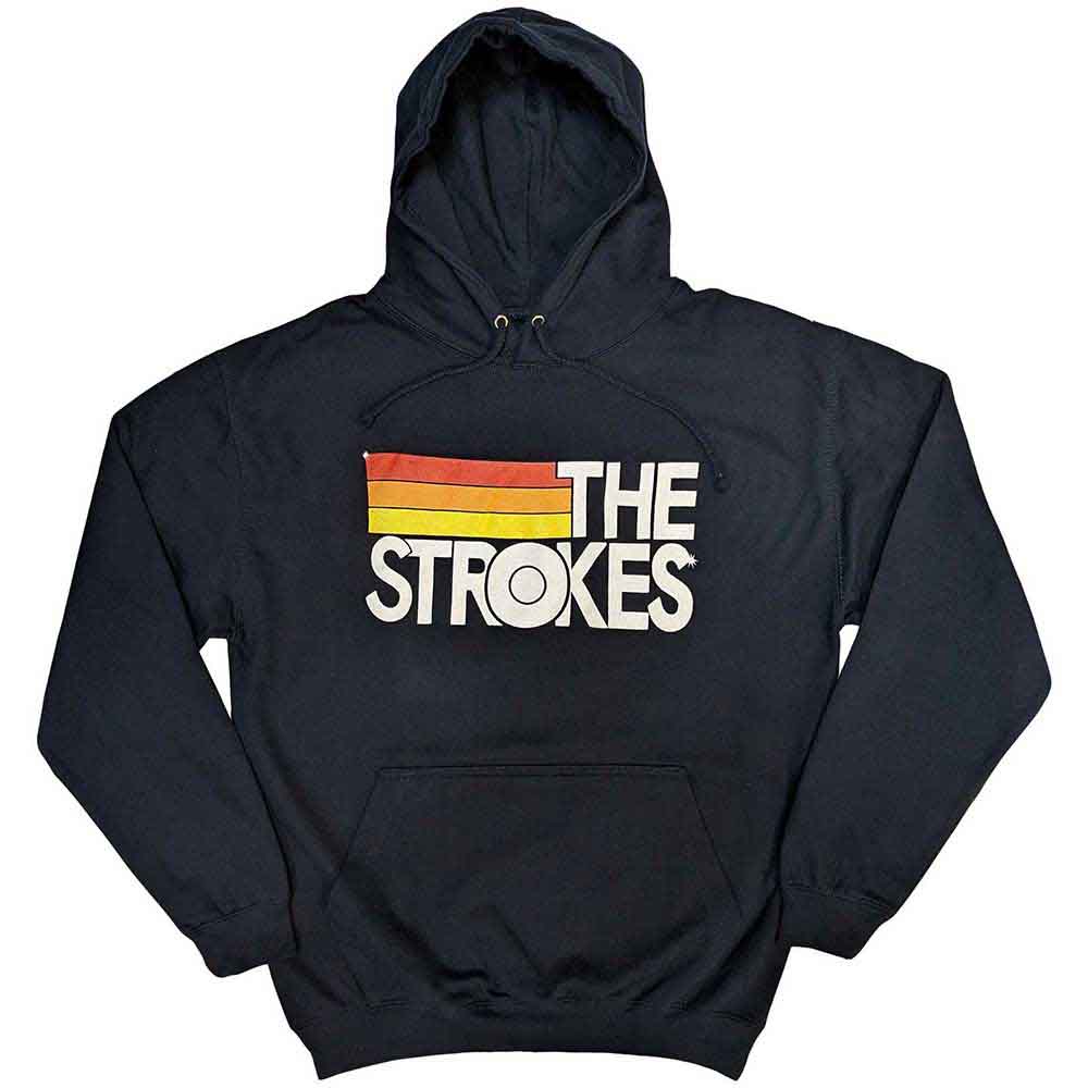 Mikina The Strokes - Logo & Stripes, Unisex,Modrá,L