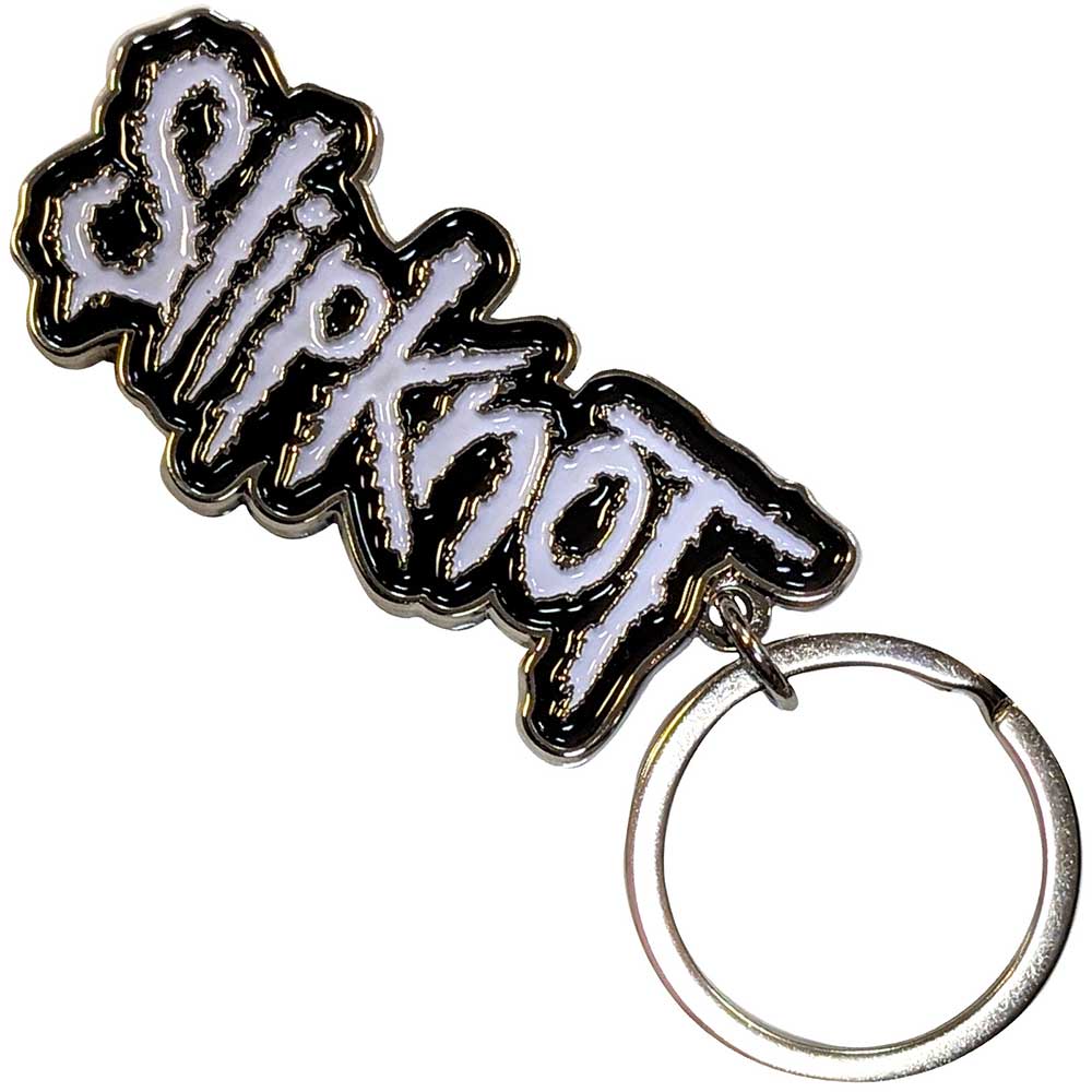 Kľúčenka Slipknot - White Logo Black Border