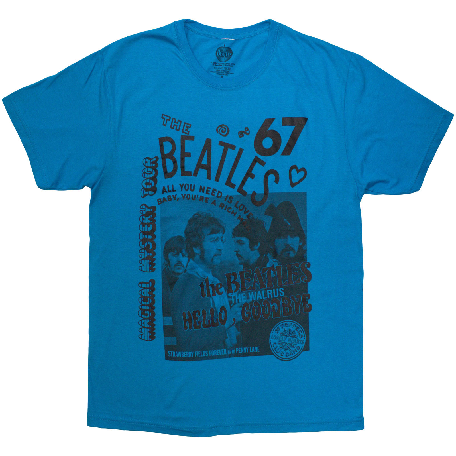 Tričko The Beatles - 1967, Unisex,Modrá,XXL