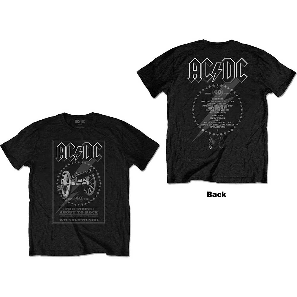 Tričko AC/DC - FTATR 40th Monochrome, Unisex,Čierna,XL