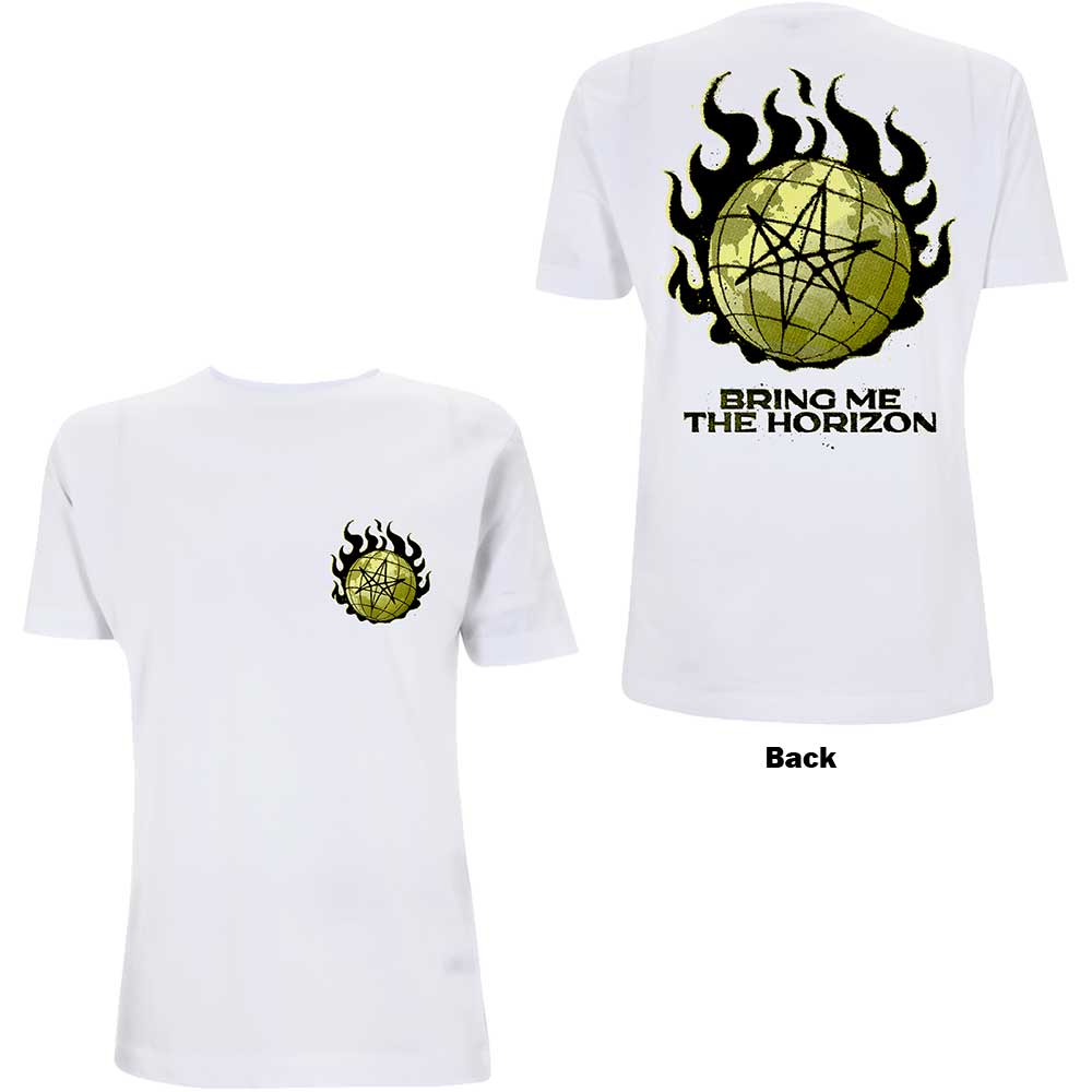 Tričko Bring me the horizon - Globe, Unisex,Biela,XXL