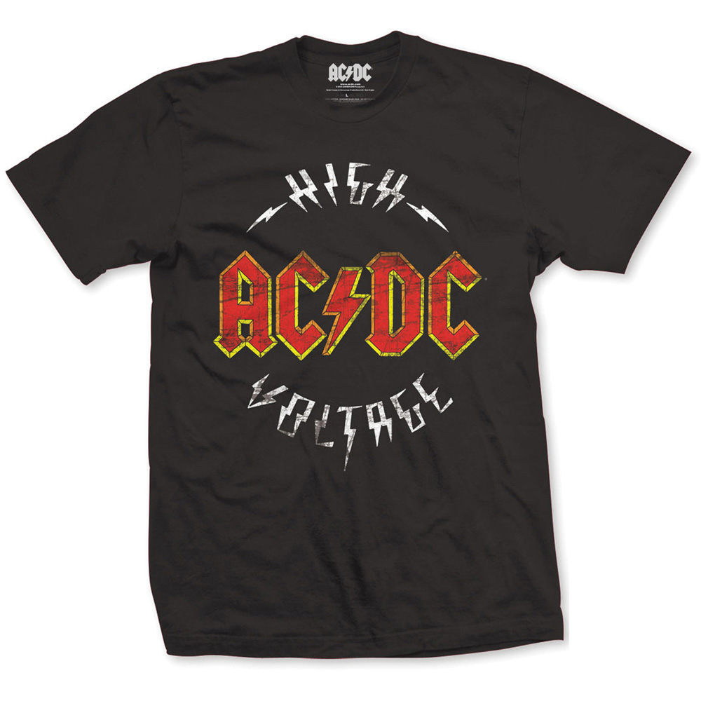 Tričko AC/DC - High Voltage, Unisex,Čierna,XXL