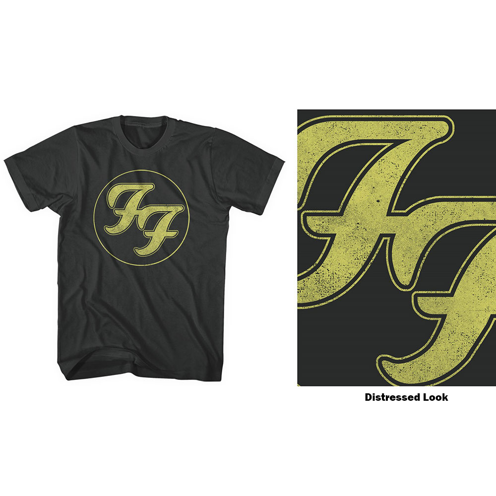 Tričko Foo Fighters - Distressed FF Logo, Unisex,Čierna,XXL