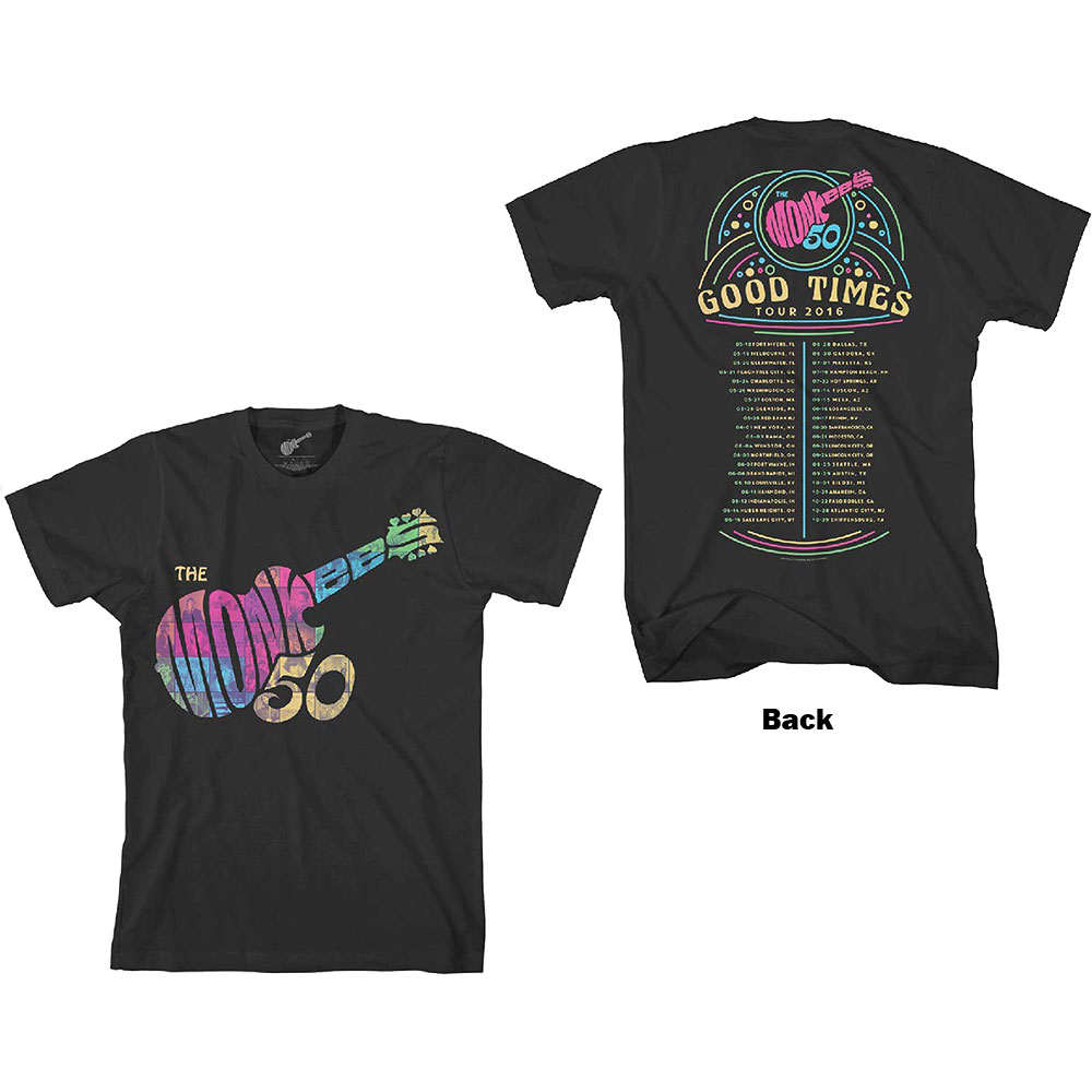 Tričko The Monkees - Guitar Discography, Unisex,Čierna,XXL