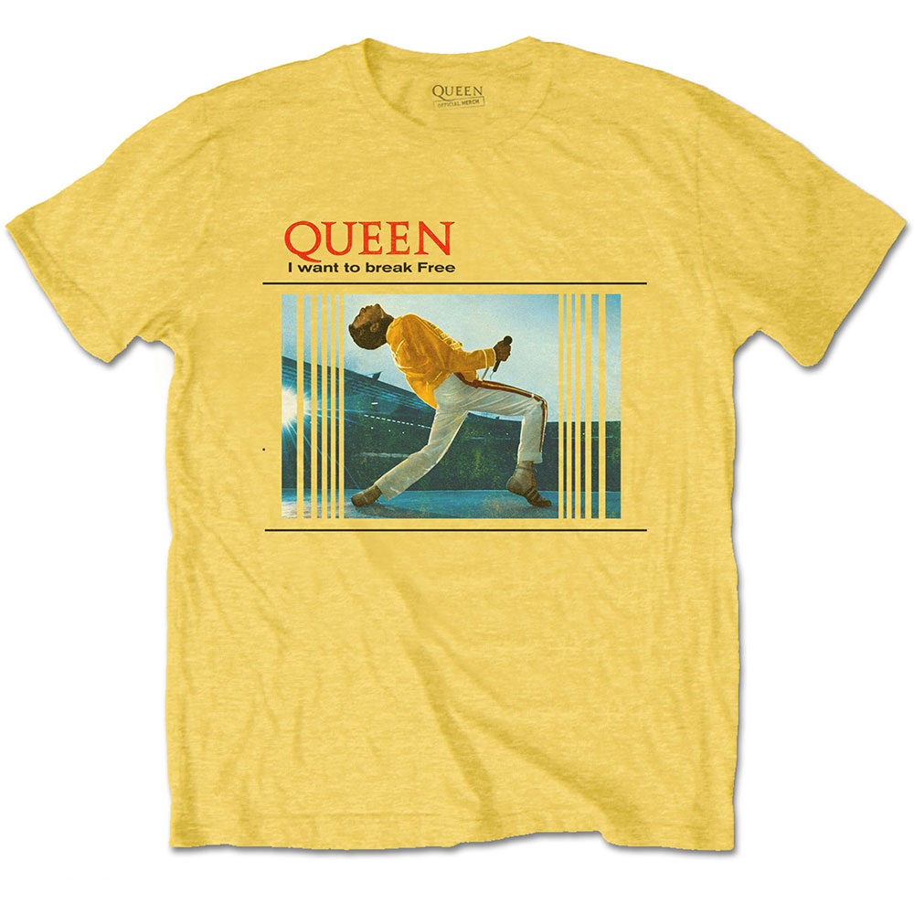 Tričko Queen - Break Free, Unisex,Žltá,XXL