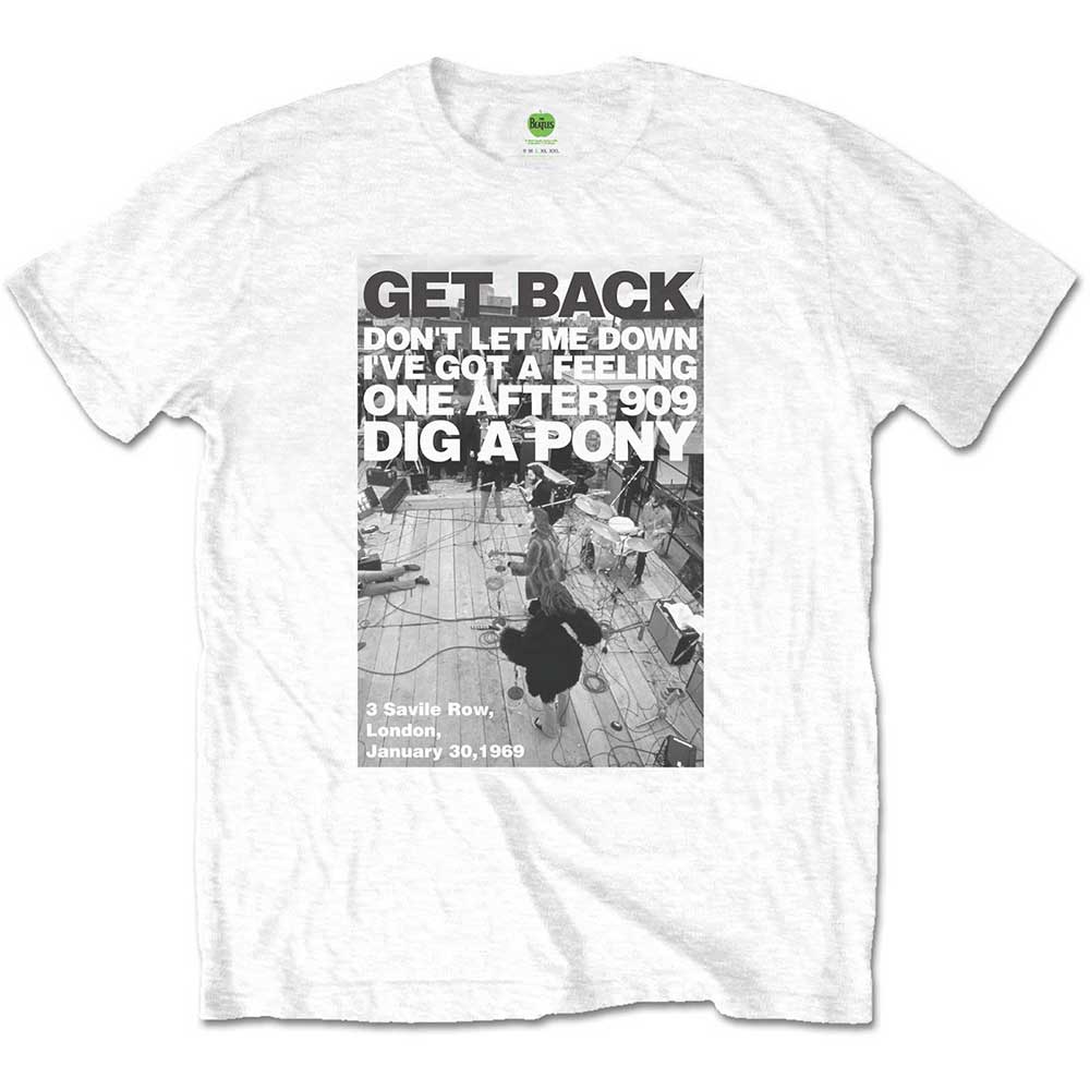 Tričko The Beatles - Rooftop Shot, Unisex,Biela,XXL