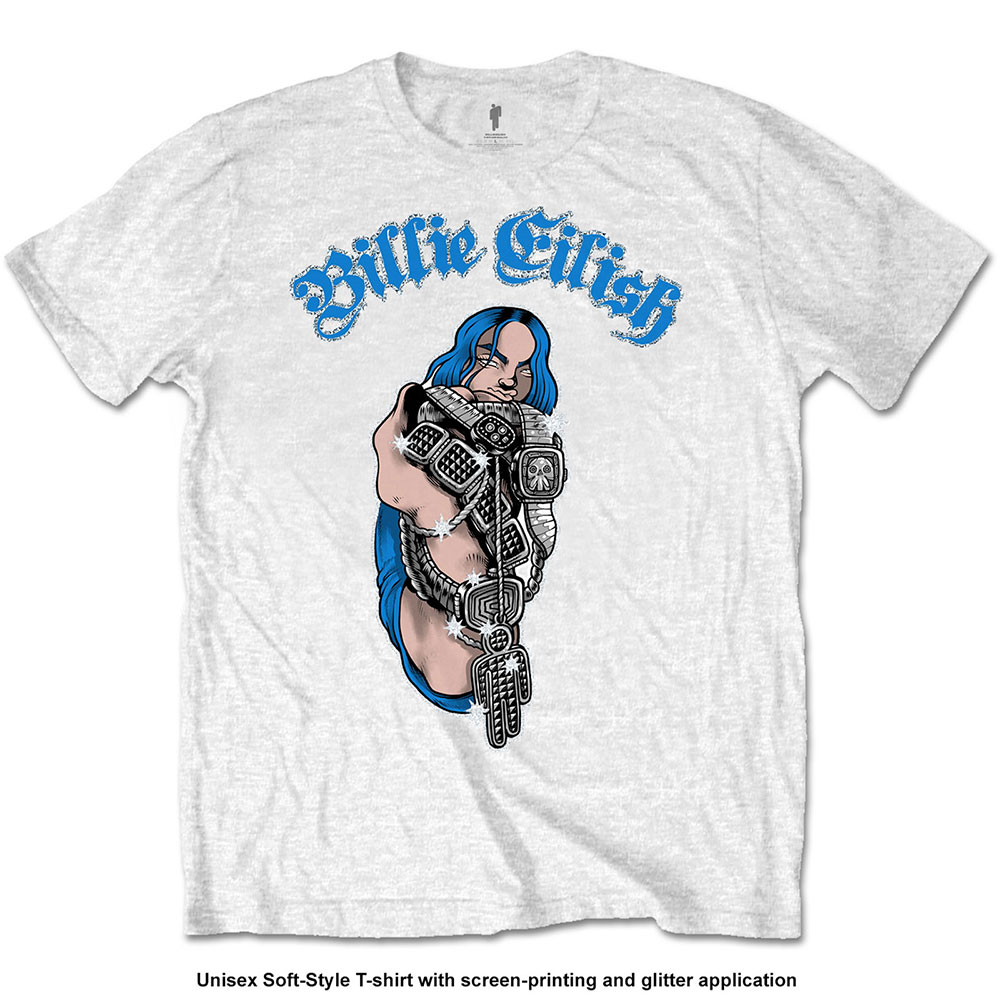 Tričko Billie Eilish - Bling, Unisex,Biela,XXL