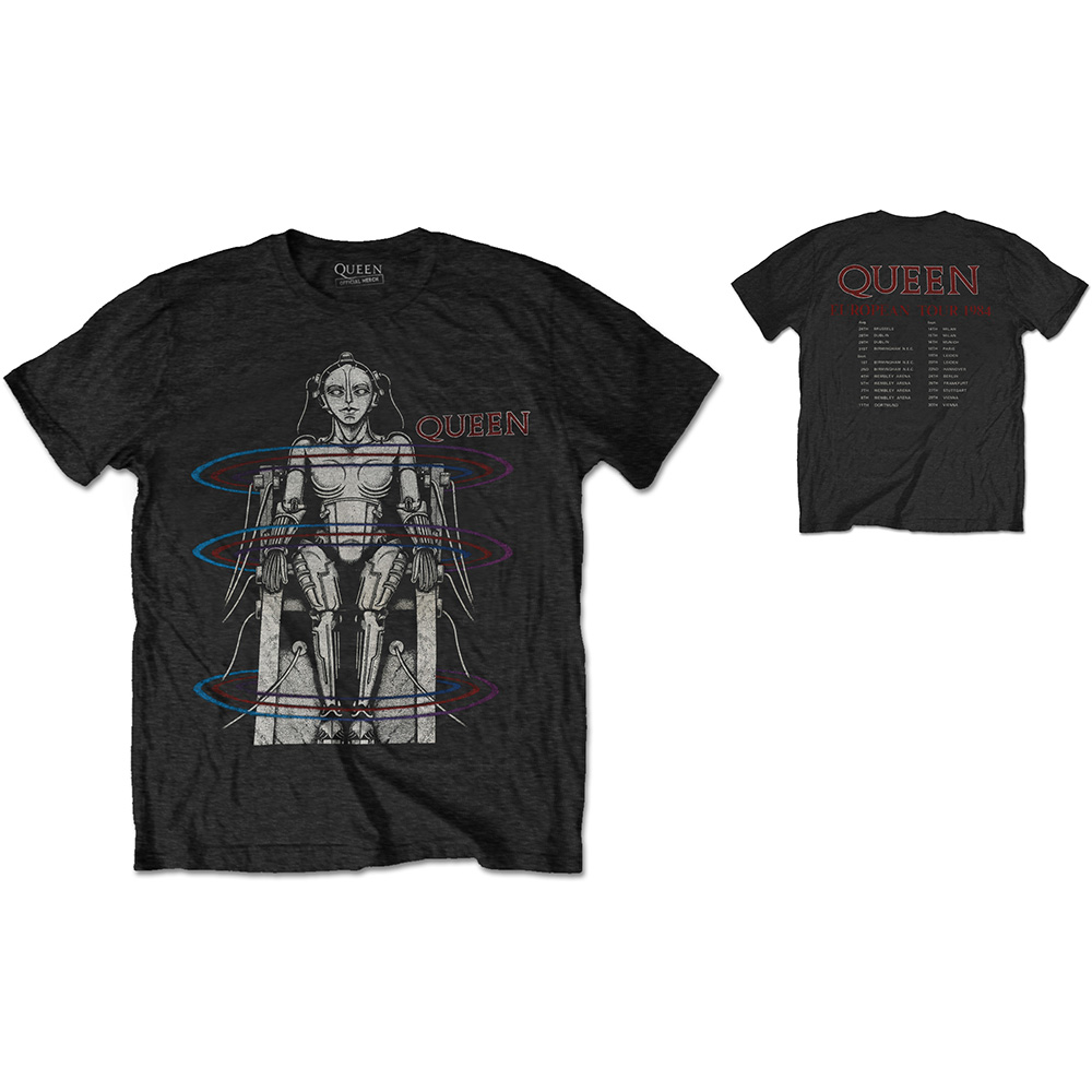 Tričko Queen - European Tour 1984, Unisex,Čierna,L