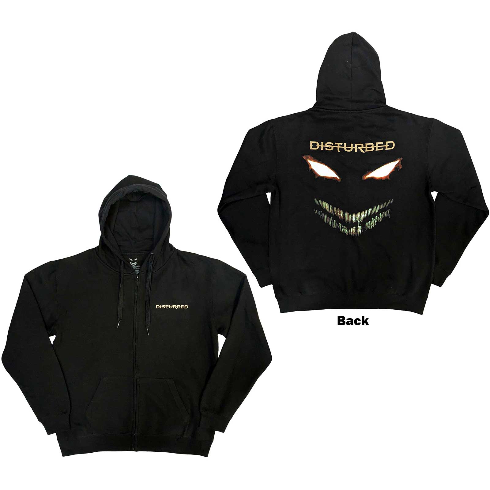 Mikina na zips DISTURBED - The Face, Unisex,Čierna,XXL