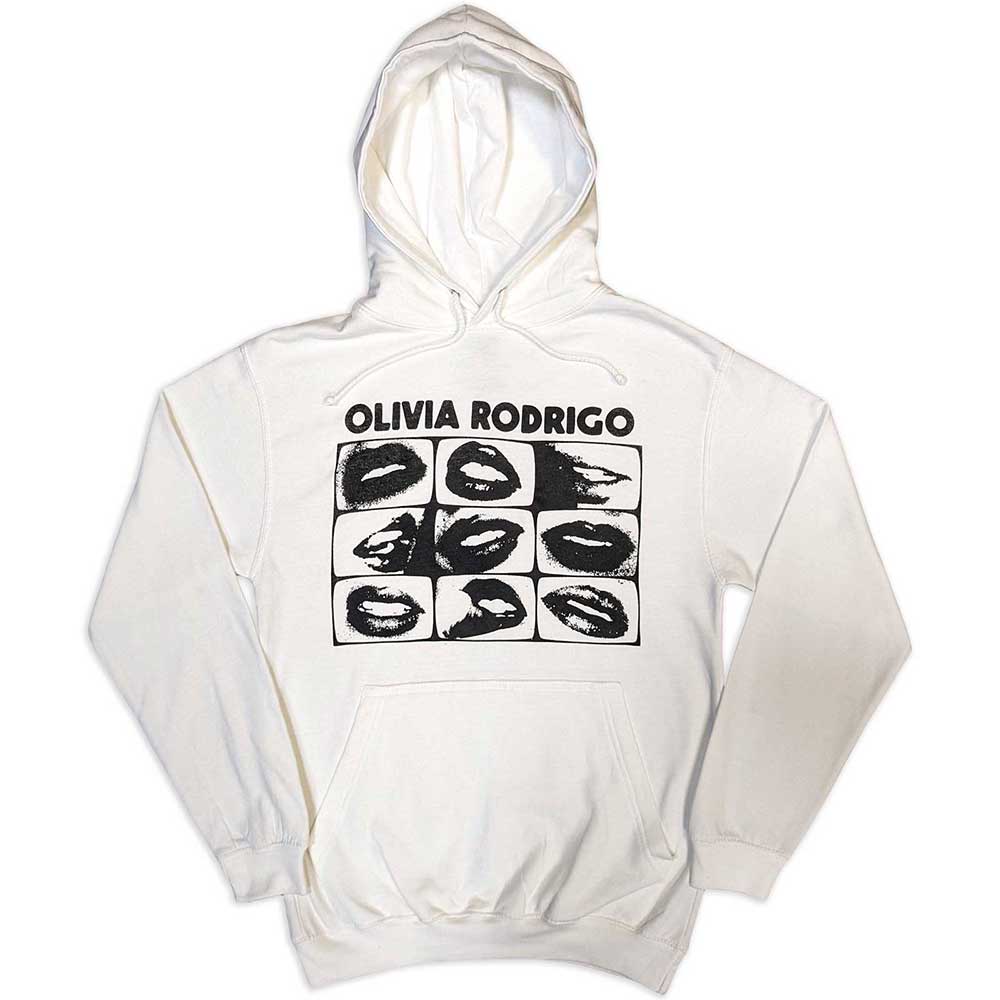 Mikina Olivia Rodrigo - Threshold Lips Grid, Unisex,Biela,S
