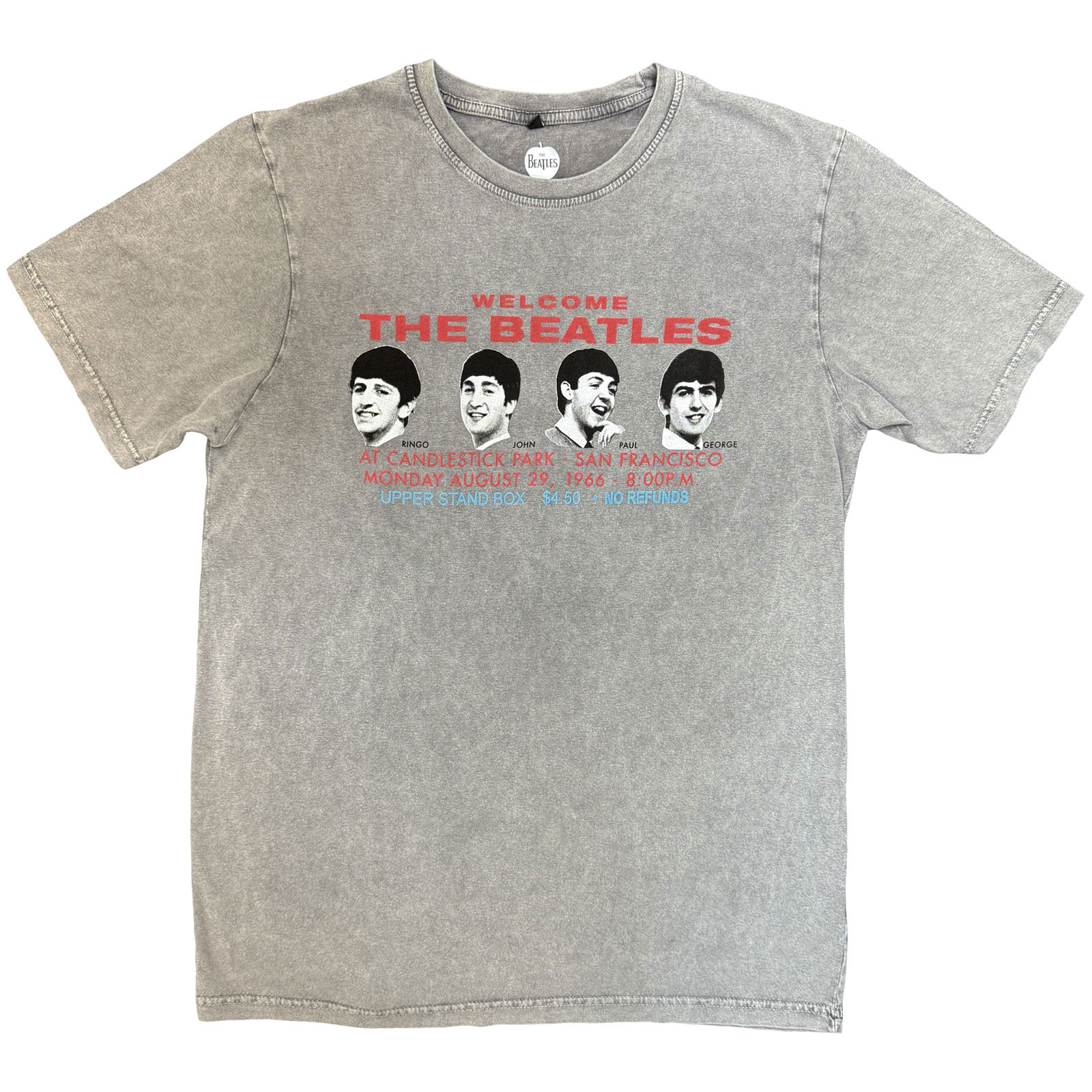 Tričko The Beatles - Candlestock Park Heads, Unisex,Šedá,XXL