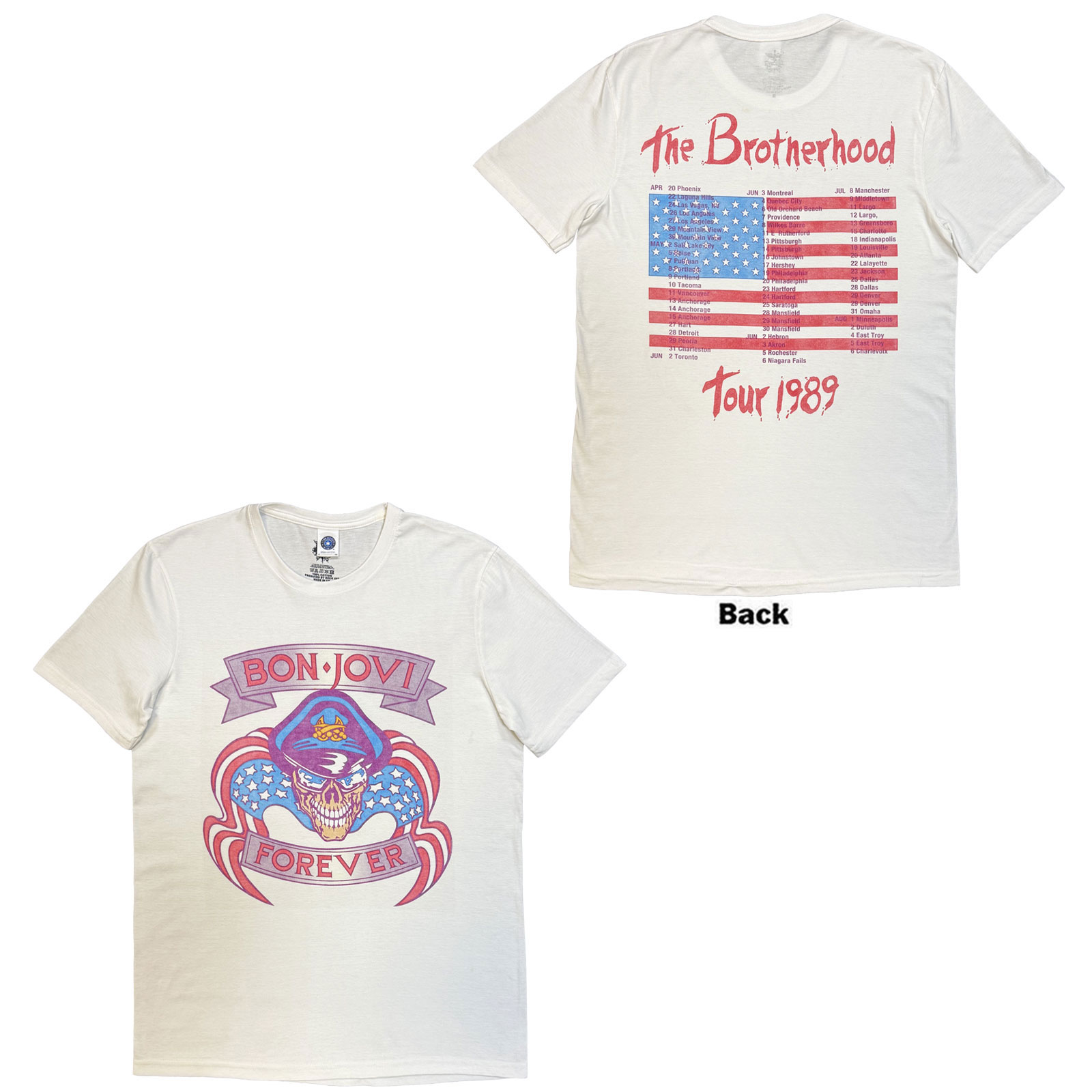 Tričko Bon Jovi - The Brotherhood, Unisex,Biela,XXL