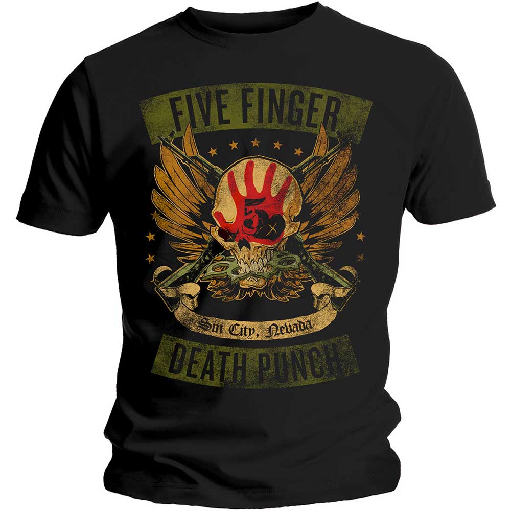 Tričko Five Finger Death Punch - Locked & Loaded, Unisex,Čierna,XL