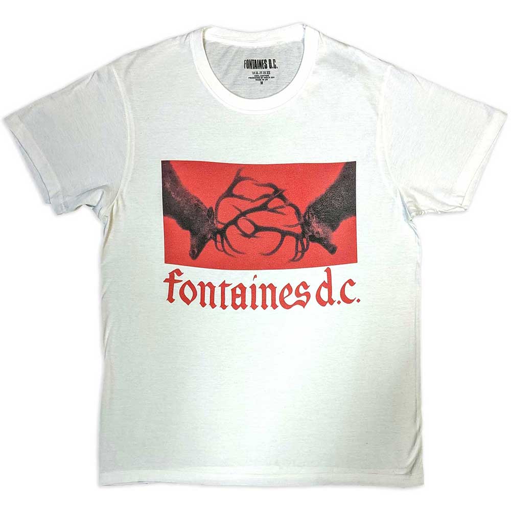 Tričko Fontaines D.C. - Clashing Stags, Unisex,Biela,XXL