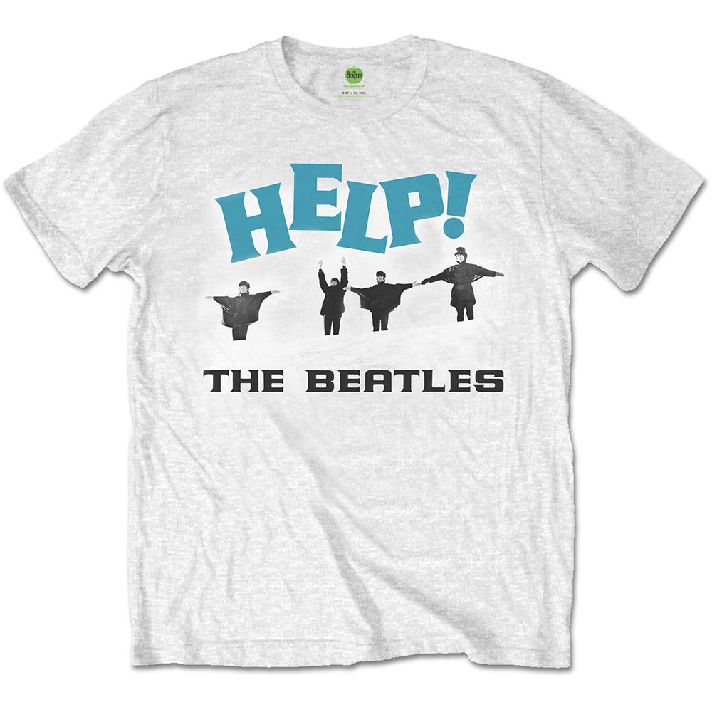 Tričko The Beatles - Help! Snow, Unisex,Biela,XXL