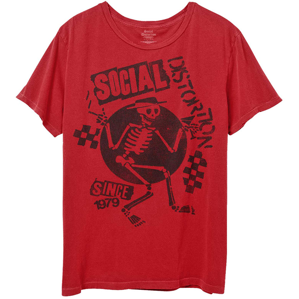 Tričko Social Distortion - Speakeasy Checkerboard, Unisex,Červená,XXL