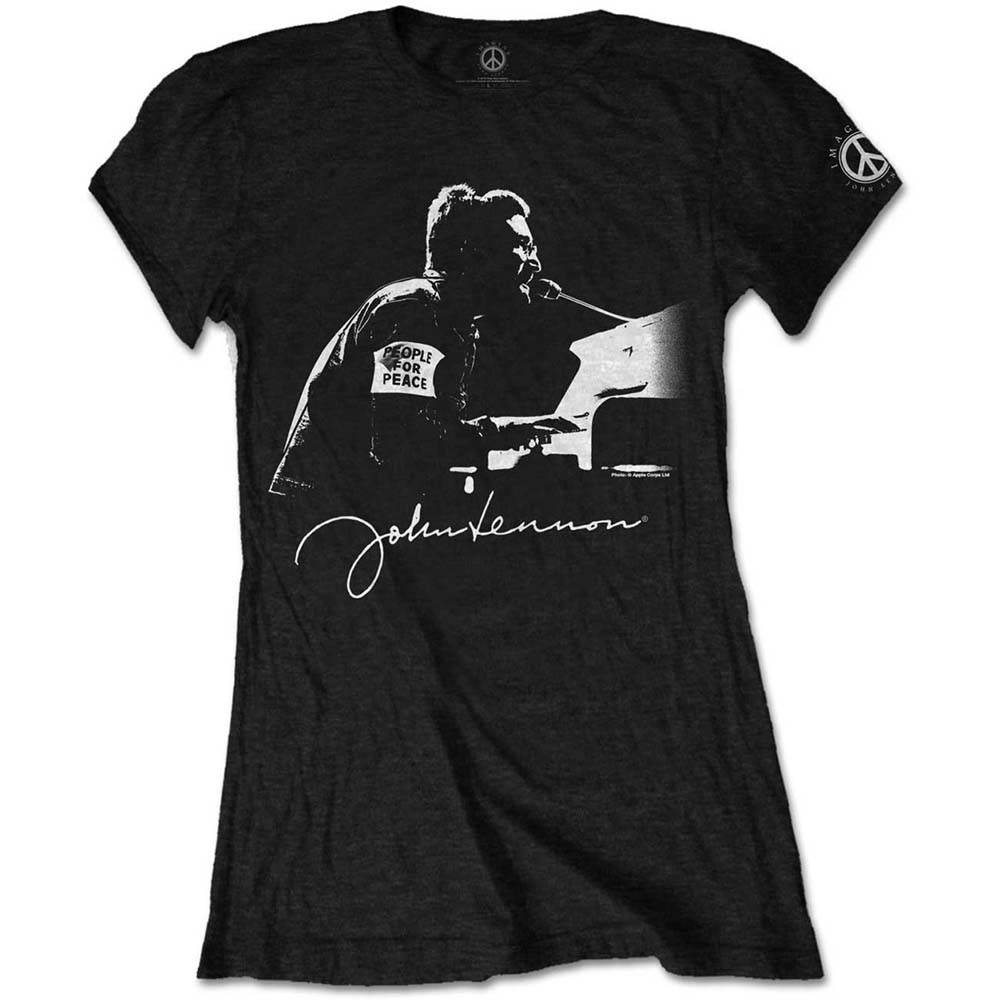 Tričko John Lennon - People for Peace, Žena,Čierna,4XL