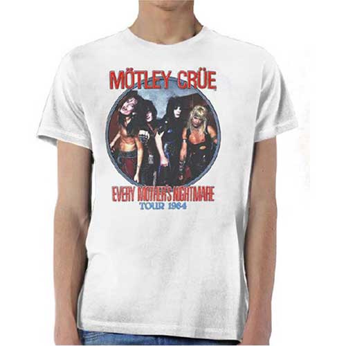 Tričko Motley Crue - Every Mothers Nightmare, Unisex,Biela,L