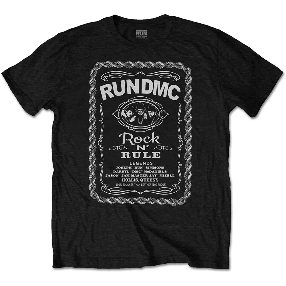 Tričko Run-DMC - Rock N' Rule Whiskey Label, Unisex,Čierna,XXL