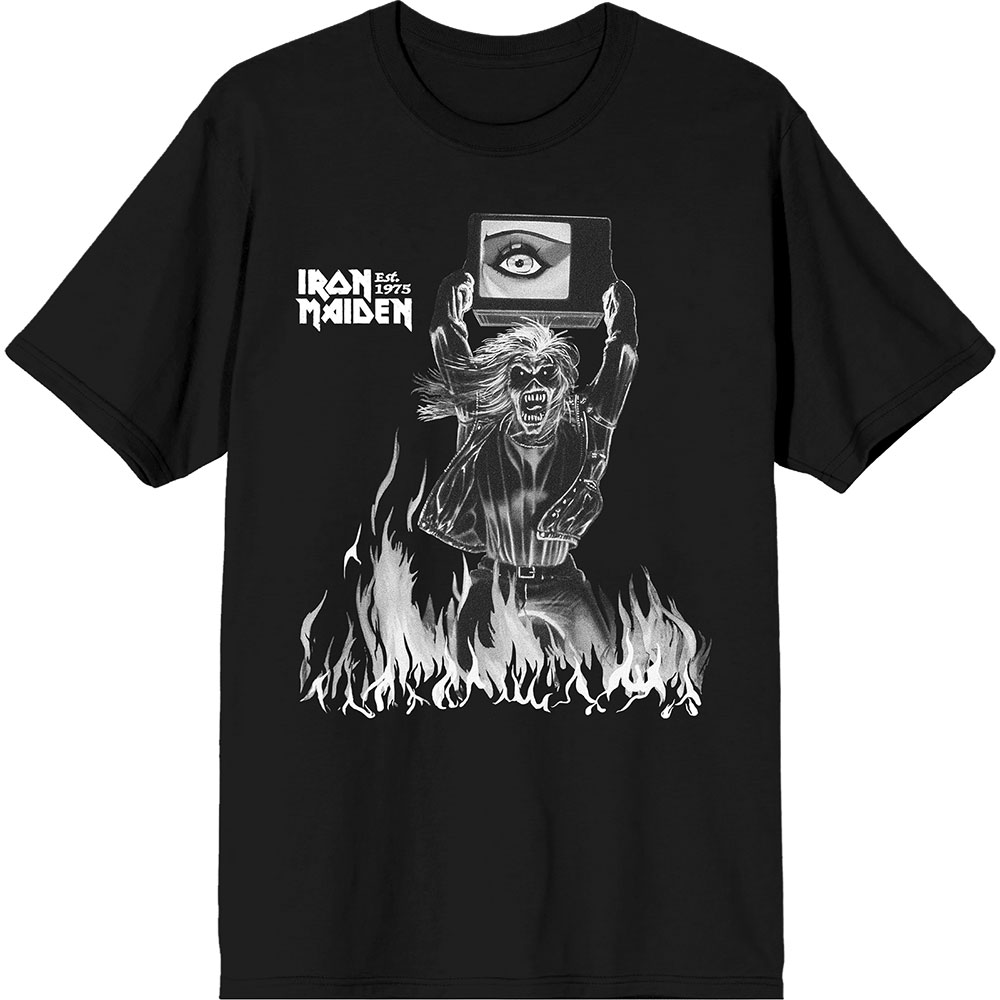 Tričko Iron Maiden - Est. 1975 Holy Smoke Flames Crop, Unisex,Čierna,XXL