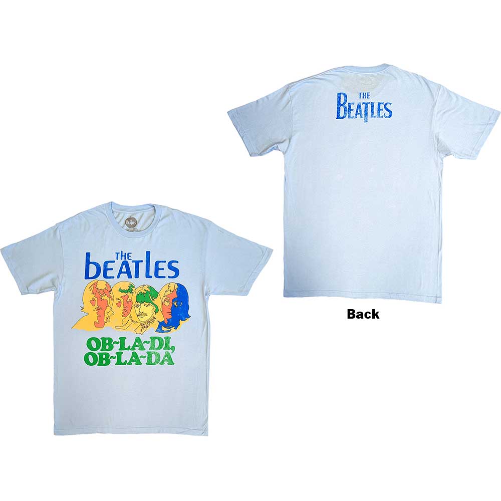 Tričko The Beatles - Ob-La-Di, Unisex,Modrá,XXL
