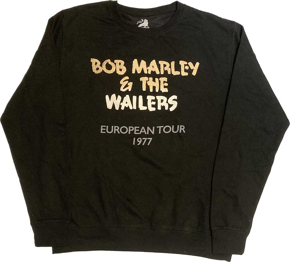 Crewneck Bob Marley - Wailers European Tour '77, Unisex,Čierna,XXL