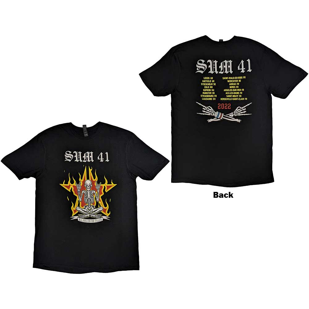 Tričko Sum 41 - AKNF Skeleton European Tour 2022, Unisex,Čierna,S