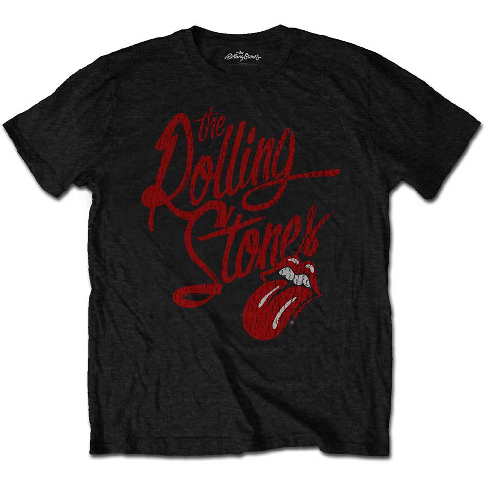 Tričko The Rolling Stones - Script Logo, Unisex,Čierna,XXL