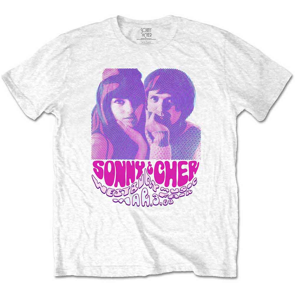 Tričko Sonny & Cher - Westbury Music Fair, Unisex,Biela,XXL