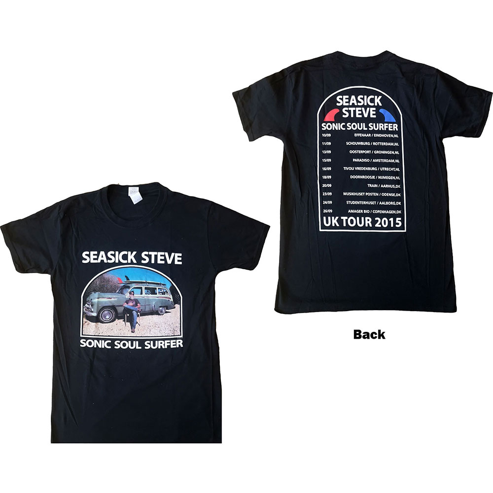 Tričko Seasick Steve - Full Colour Sonic Soul Surfer, Unisex,Čierna,M