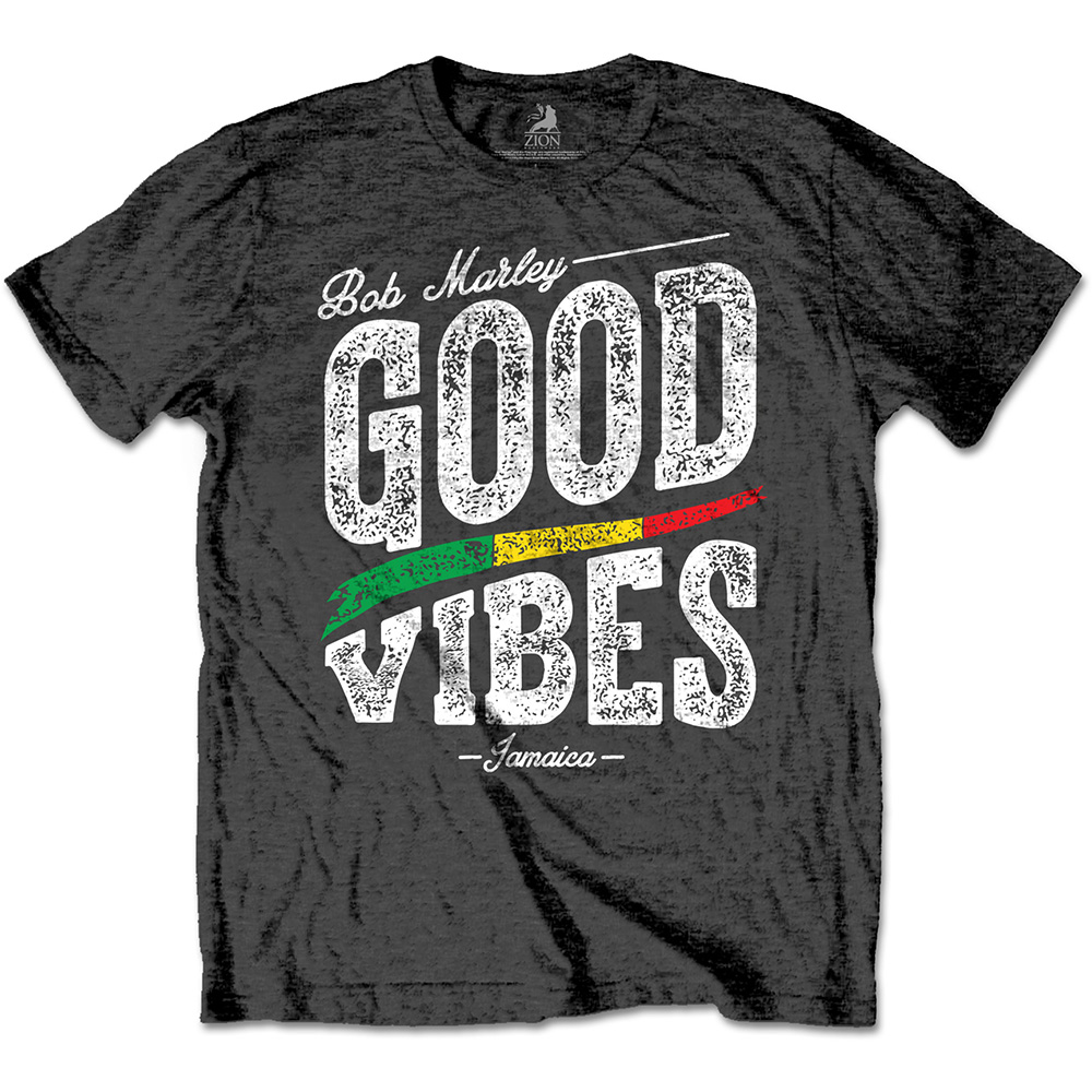 Tričko Bob Marley - Good Vibes, Unisex,Šedá,S