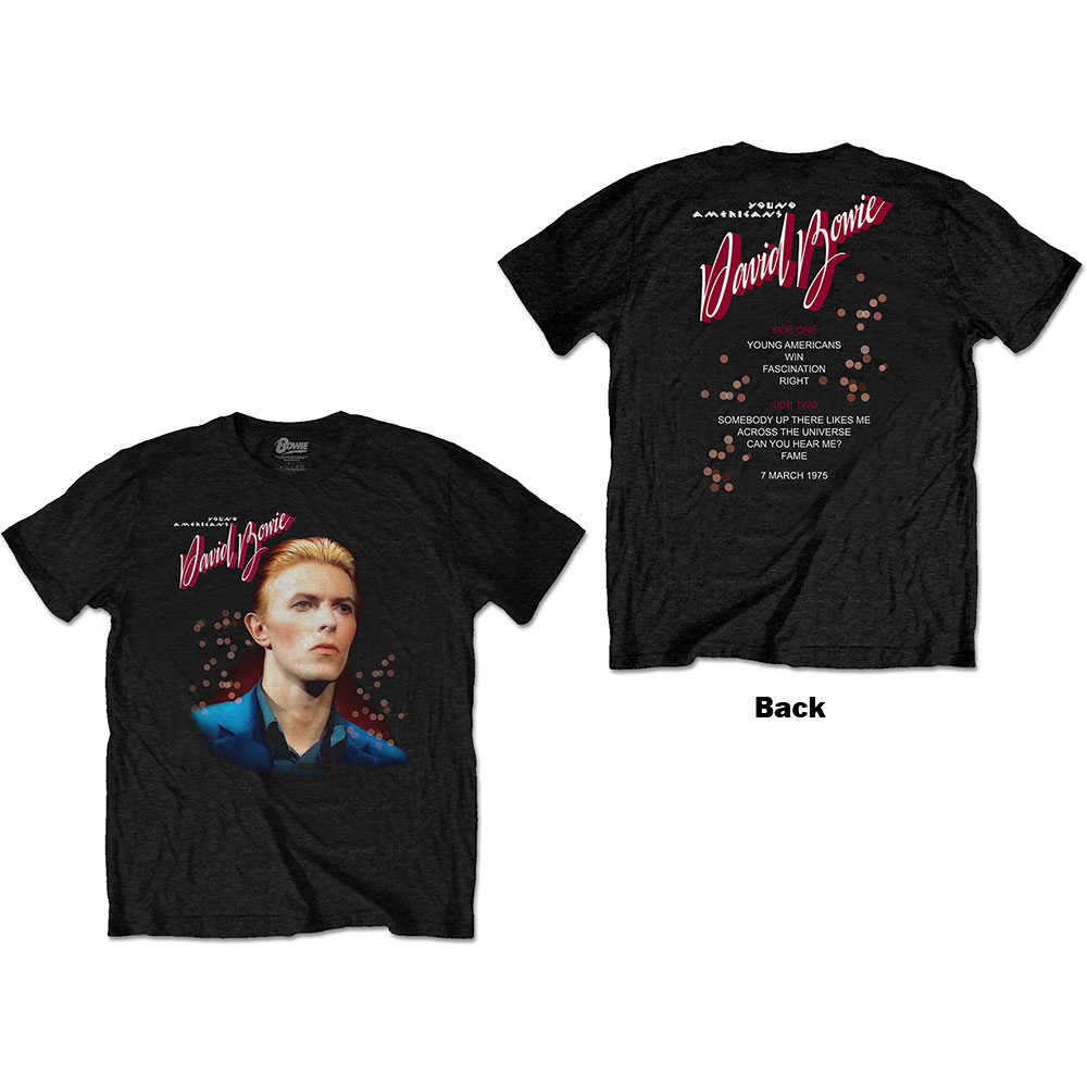 Tričko David Bowie - Young Americans, Unisex,Čierna,XXL