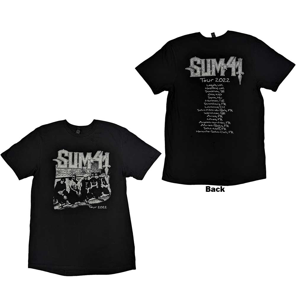 Tričko Sum 41 - Band Photo European Tour 2022, Unisex,Čierna,S