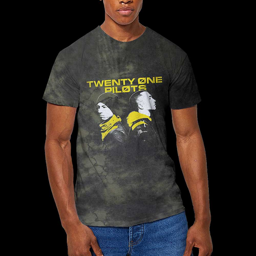 Tričko Twenty One Pilots - Back To Back, Unisex,Zelená,XXL