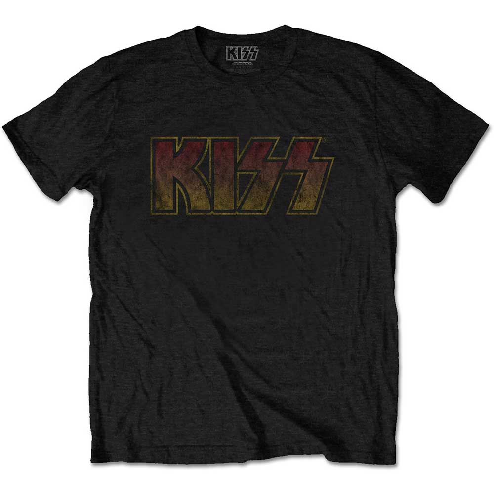 Tričko Kiss - Vintage Classic Logo, Unisex,Čierna,XL