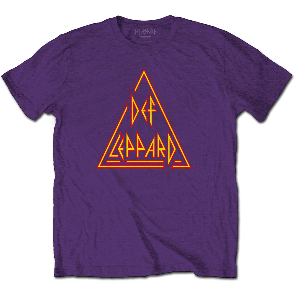 Tričko Def Leppard - Classic Triangle Logo, Unisex,Fialová,XXL