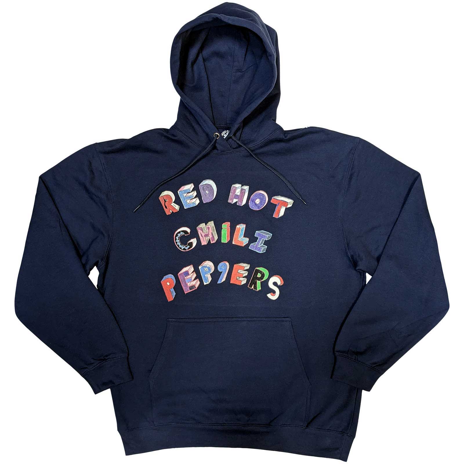 Mikina Red hot chili peppers - Colourful Letters, Unisex,Modrá,XXL