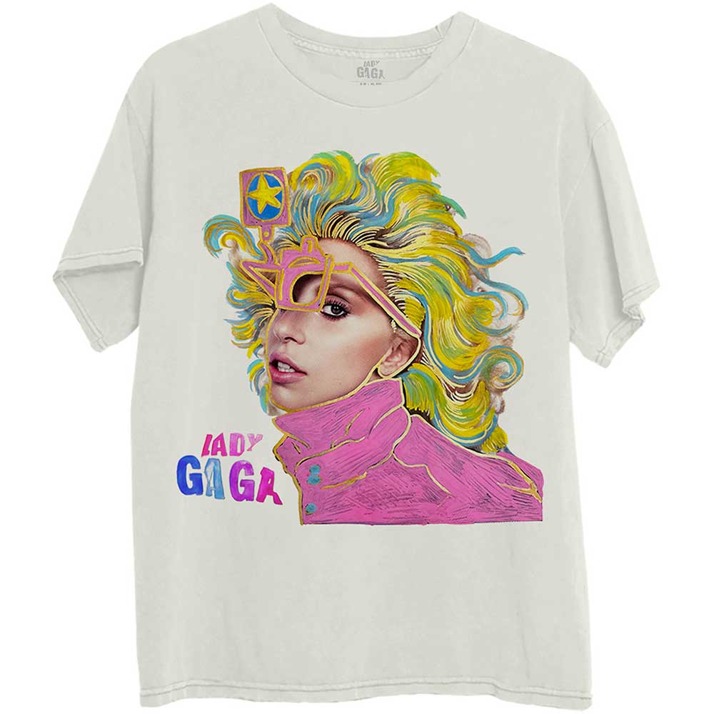 Tričko Lady Gaga - Colour Sketch, Unisex,Natural,XXL