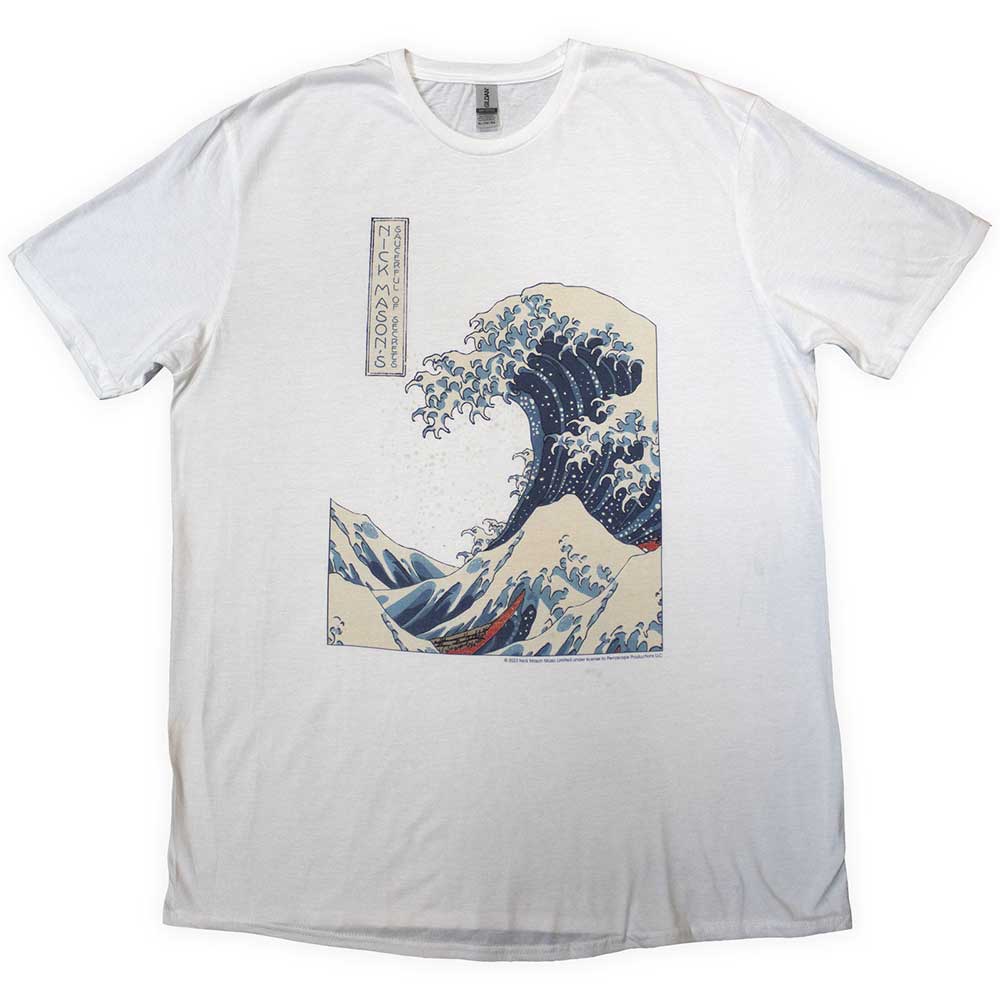 Tričko Nick Mason's Saucerful of Secrets - Hokusai Wave, Unisex,Biela,3XL