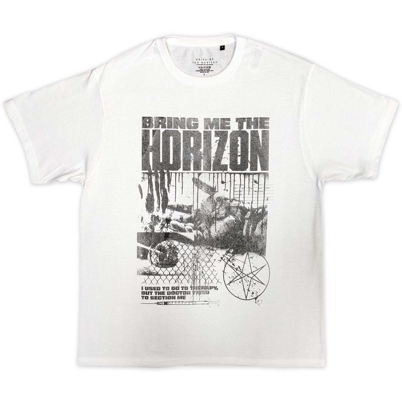 Tričko Bring me the horizon - Therapy, Unisex,Biela,XXL
