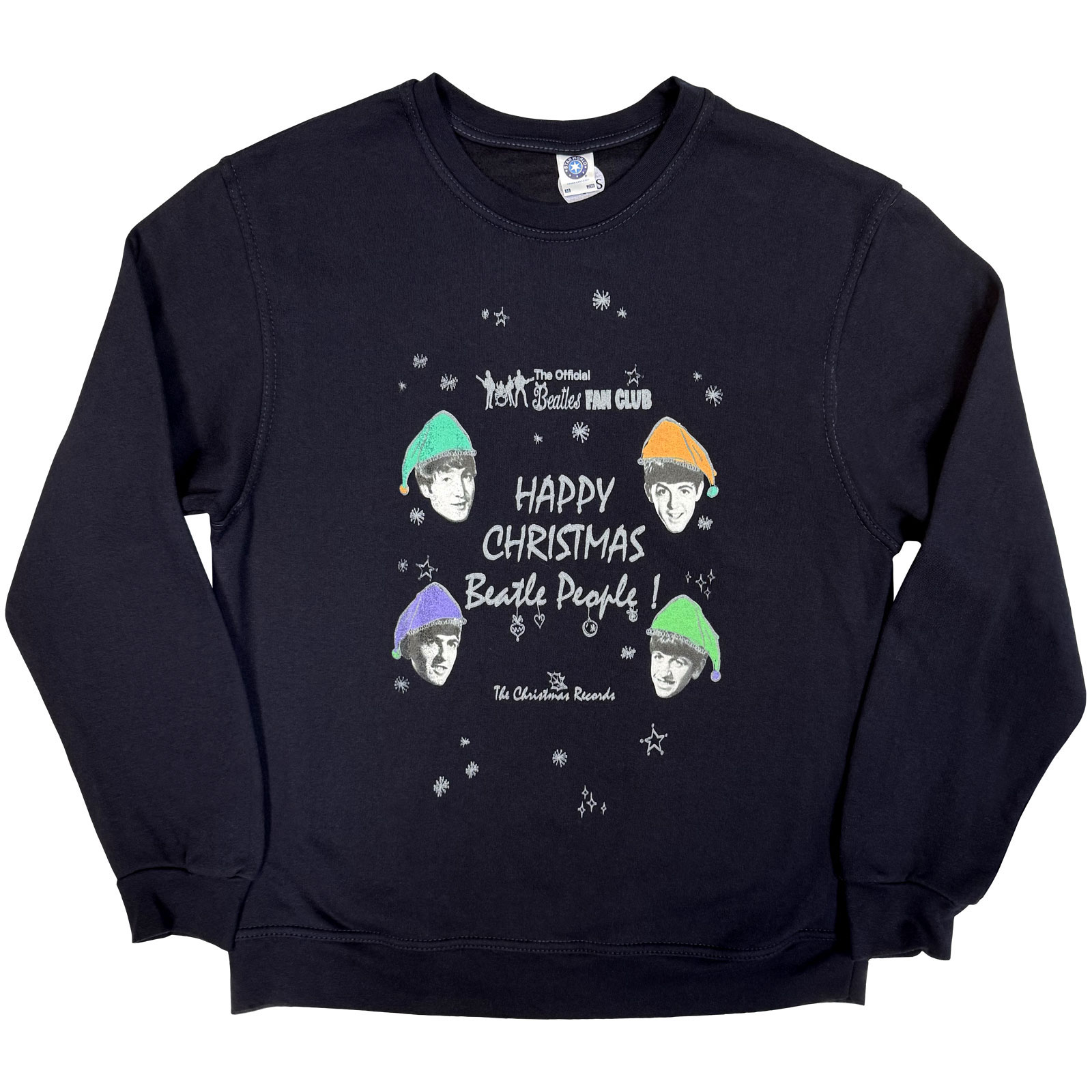 Crewneck The Beatles - Happy Christmas, Unisex,Modrá,L