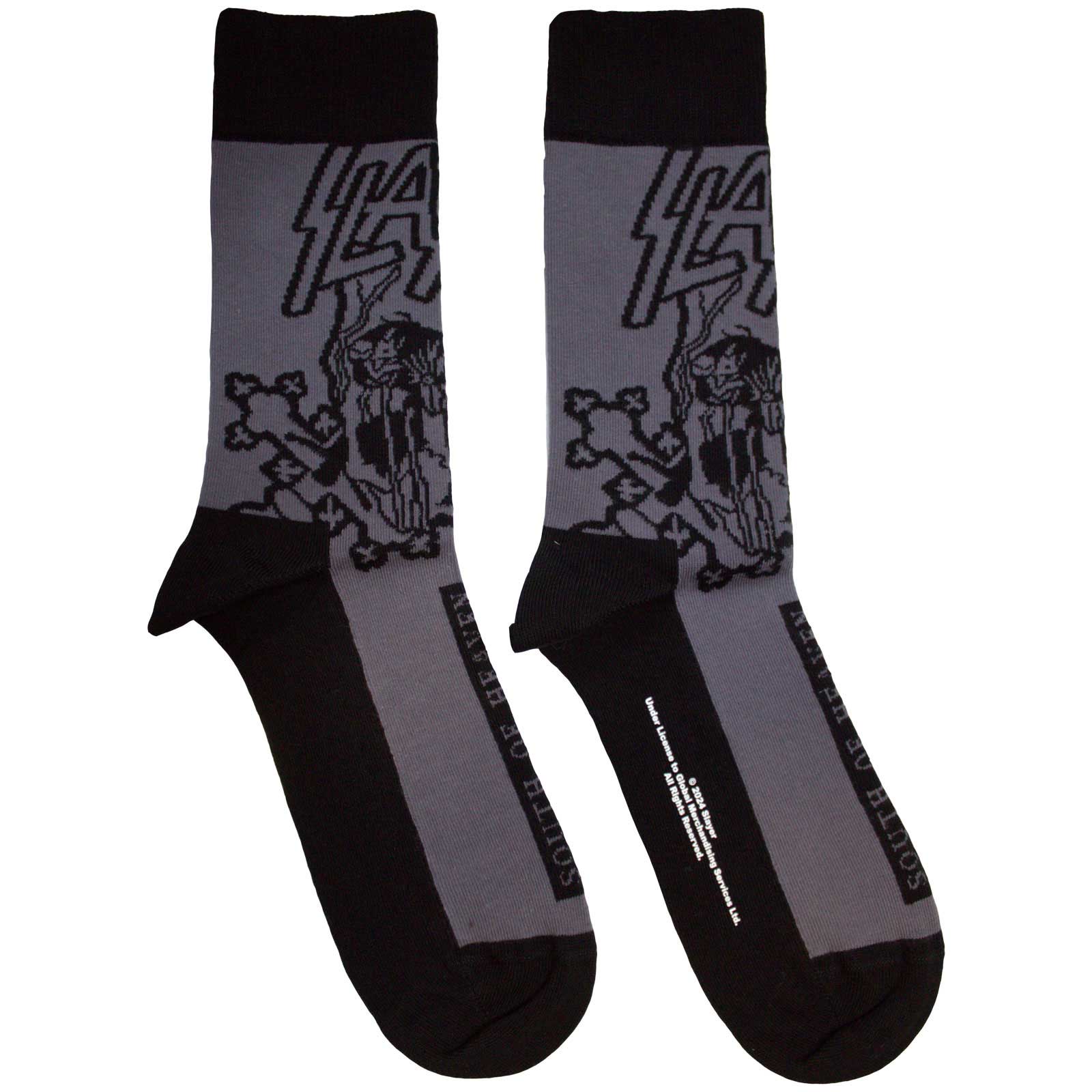 Ponožky Slayer - South Of Heaven Mono, Unisex,Šedá,UK 7 - 11