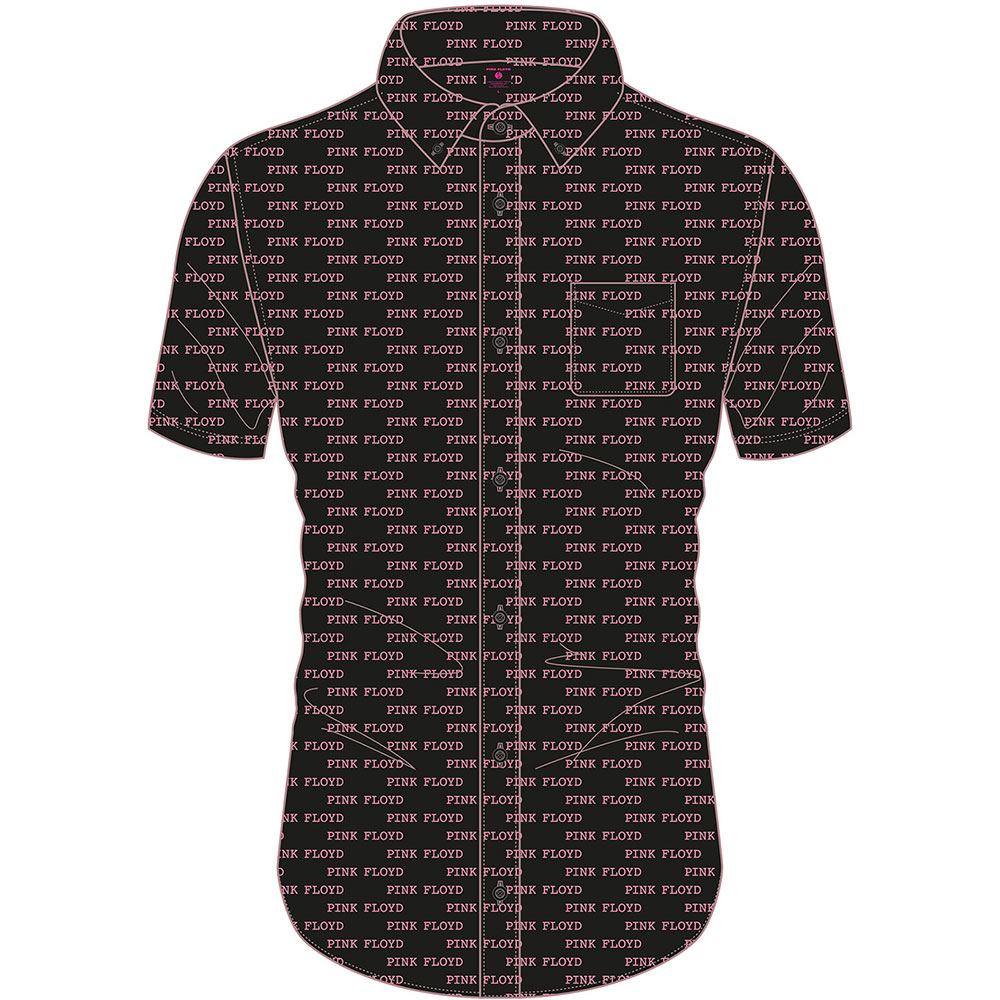 Košeľa Pink Floyd - Courier Pattern, Unisex,Čierna,XXL