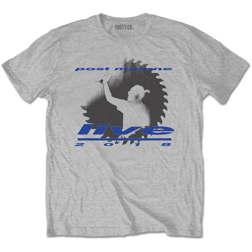Tričko Post Malone - Live Saw, Unisex,Šedá,XXL