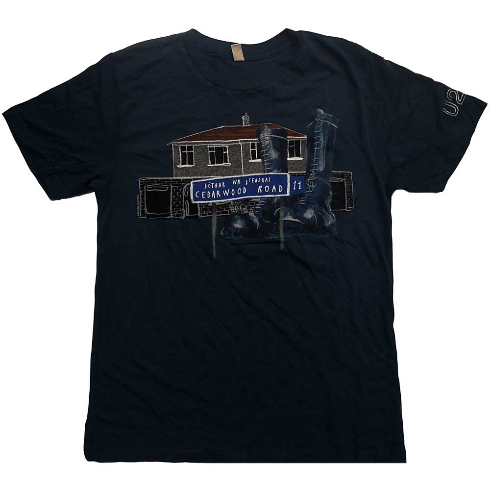 Tričko U2 - Cedar Wood Road, Unisex,Modrá,S